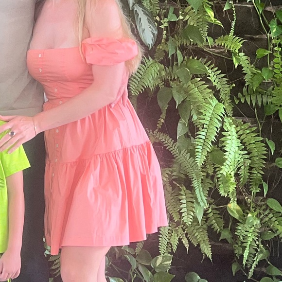 STAUD MINI Elio Dress - Coral - worn once - Picture 1 of 5